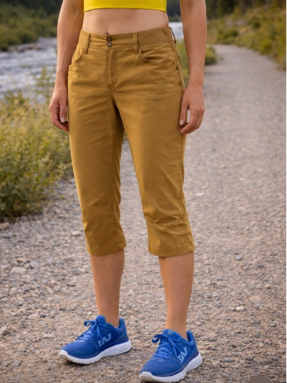 Royal Robbins Jammer II Capri Pants Tan Size 12 Trim Fit Cropped Outdoor
